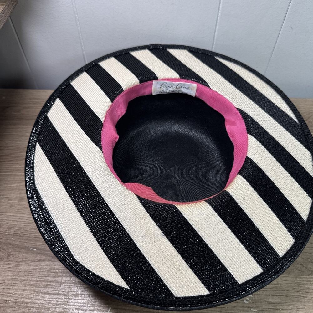 Vintage Frank Olive Straw Hat for Saks Fifth Avenue Elegant Classic - Picture 6 of 10